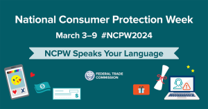 Celebrate National Consumer Protection Week. Talk about scams