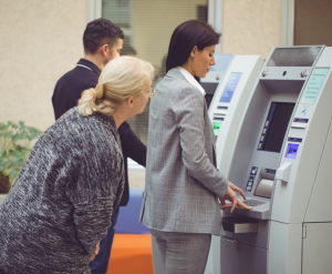 ATM women peaking at PIN