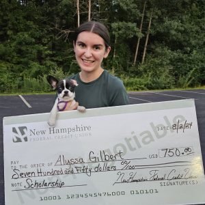 Alyssa with big scholarship check